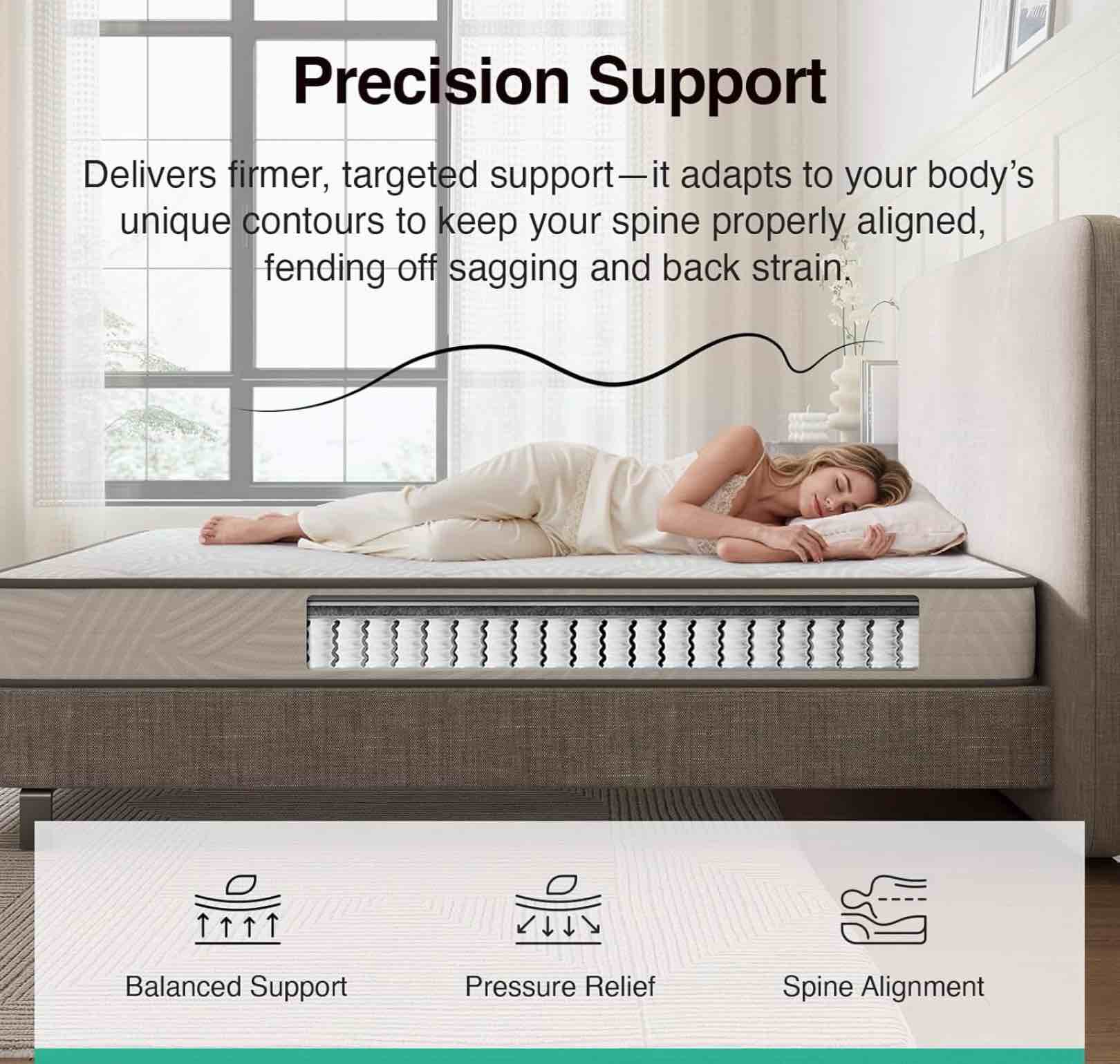 novilla twin mattress 8 inch, twin size hybrid mattress - medium firm with pocket springs & comfort foam, cooling pressure relief, certipur-us certified mattress in a box, white white twin (u.s. standard) 8 inch
