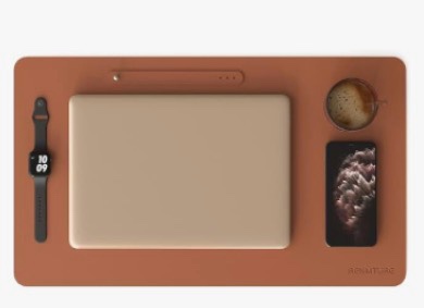 RENMTURE Double Thickened Leather Mouse Pad, Large Desk Mat, Big Felt Mouse mat, Desktop Accessories, Waterproof Insulation Office Home Desktop Decoration (brown 32"x16") brown32"x16"