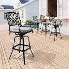 Mallin 30” Patio Barstool Cast Aluminum Autumn Rust X Back With Cushion 