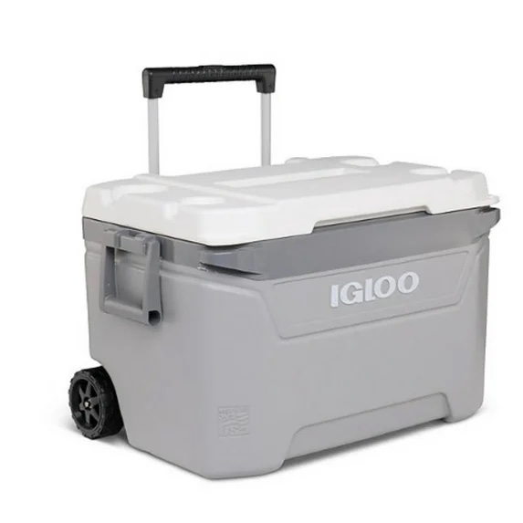igloo 34883 60 quart sunset roller cooler, gray and white