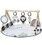 Tiny Love Baby Tummy Time Play Mat, Gymini Deluxe Baby Play Mats for Floor, Magical Tales Black & White Activity Gym