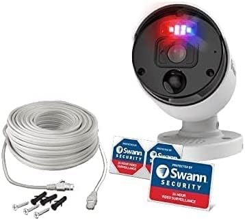 Swann 4K Enforcer™ IP Bullet Camera 4 Pack NHD-900BE with Controllable Red & Blue Flashing Lights, Spotlights & Sirens