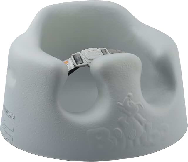 Bumbo Baby Infant Soft Foam Comfortable Support Wide Floor Seat with 3 Point Adjustable Harness for Ages 3 to 12 Months, Cool Grey