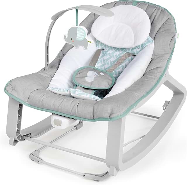 Ingenuity Keep Cozy 3-in-1 Grow with Me Vibrating Baby Bouncer, Seat & Infant to Toddler Rocker, Vibrations & -Toy Bar, 0-30 Months Up to 40 lbs (Weaver)