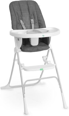Ingenuity: ity by Ingenuity Sun Valley Compact Folding High Chair, Food-Grade Safe Plate, Safety Harness, for Ages 6 Months and Up, Unisex - Grey