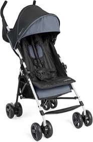 Summer by Ingenuity 3D Mini Convenience Stroller – Lightweight Stroller with Compact Fold, Multi-Position Recline, Canopy with Pop Out Sun Visor – Umbrella Stroller for Travel and More, Slate Grey