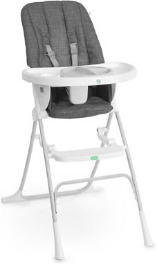 Ingenuity: ity by Ingenuity Sun Valley Compact Folding High Chair, Food-Grade Safe Plate, Safety Harness, for Ages 6 Months and Up, Unisex - Grey