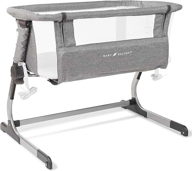  Baby Delight Beside Me Dreamer Bassinet | Bedside Sleeper | 6-Position Height Adjustment | Charcoal Tweed