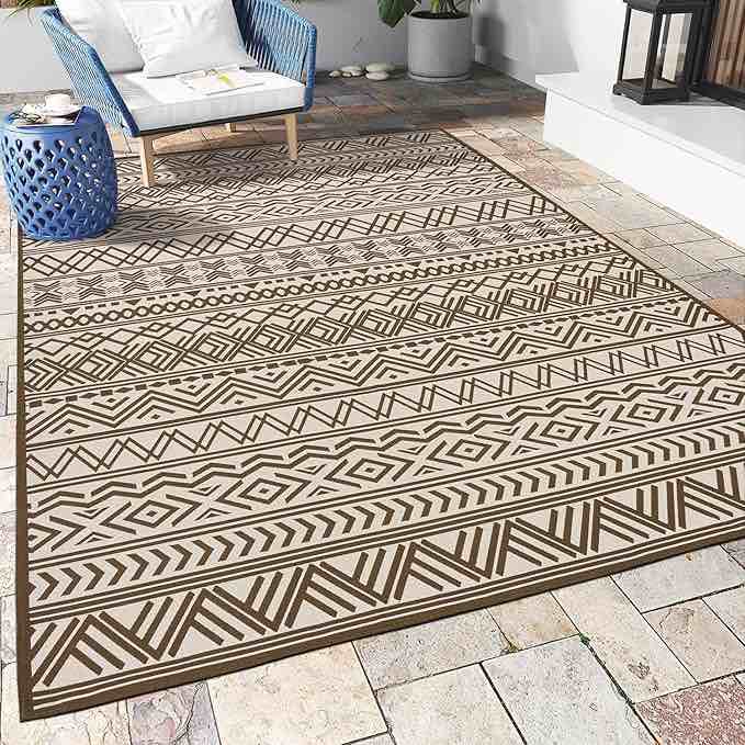 garden rejections 8’x10’ flatweave area rug, taupe 