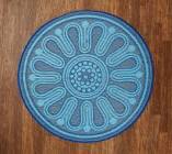 Barbara king 6’ indoor/outdoor round patio mat, sunset
