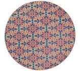 ultimate innovations California villa 94” round indoor/outdoor area rug, pink&blue