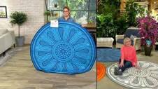 Barbara king 6’ round patio mat, gray