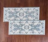  nourison set of 2 22”x53” Emma washable accent rugs, blue