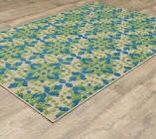 ultimate innovations 8’x10” laguna beach indoor/outdoor rug, green/blue
