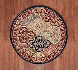 Royal place 4’ round wool kirman medallion rug