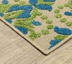 ultimate innovations California villa 7x10 in/outdoor area rug, blue/green