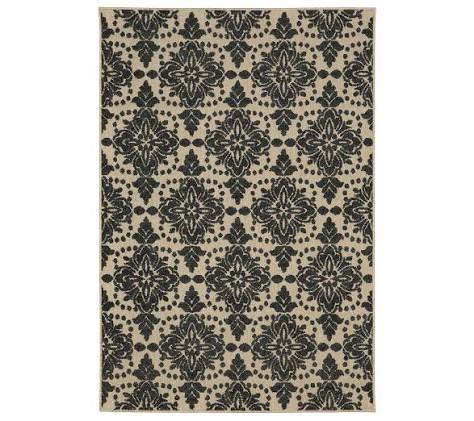 ultimate innovations California villa 7x10 in/outdoor rug, black 