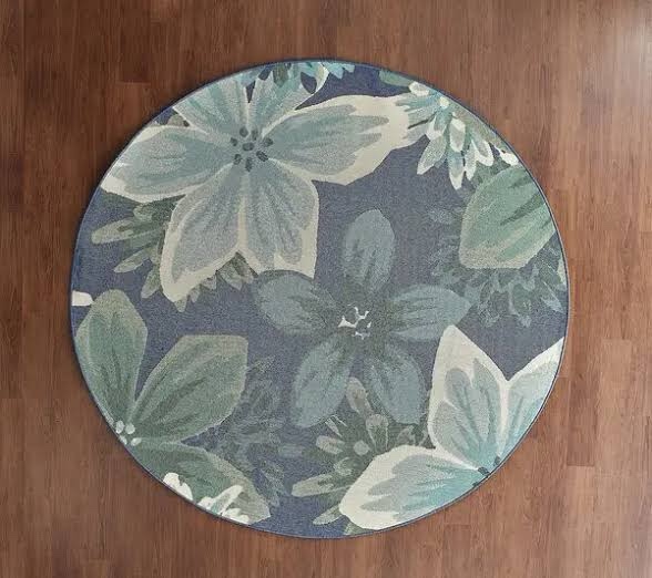 ultimate innovations 94” round island escape in/outdoor rug, red