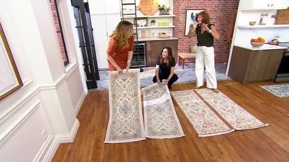 nourison set of 2 22”x54” Emma washable accent rug, clay