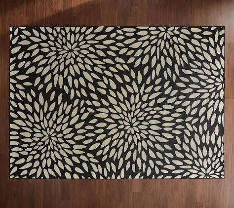 ultimate innovations 7x10 Bella blossom in/outdoor rug, slate grey