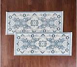 nourison set of 2 22”x54” Emma washable accent rug, blue 