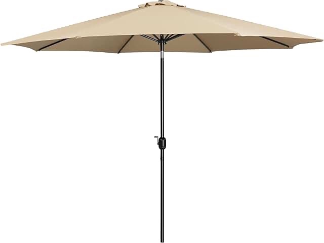 garden reflections 11” round patio umbrella with tilt, taupe
