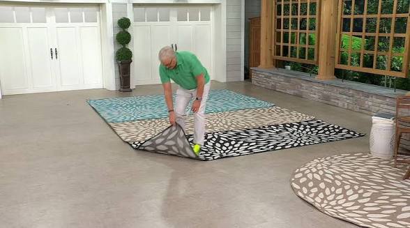 ultimate innovations 7x10 bella blossom indoor/outdoor area rug, taupe