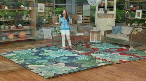 ultimate innovations 5x7 island escape indoor/outdoor area rug, red