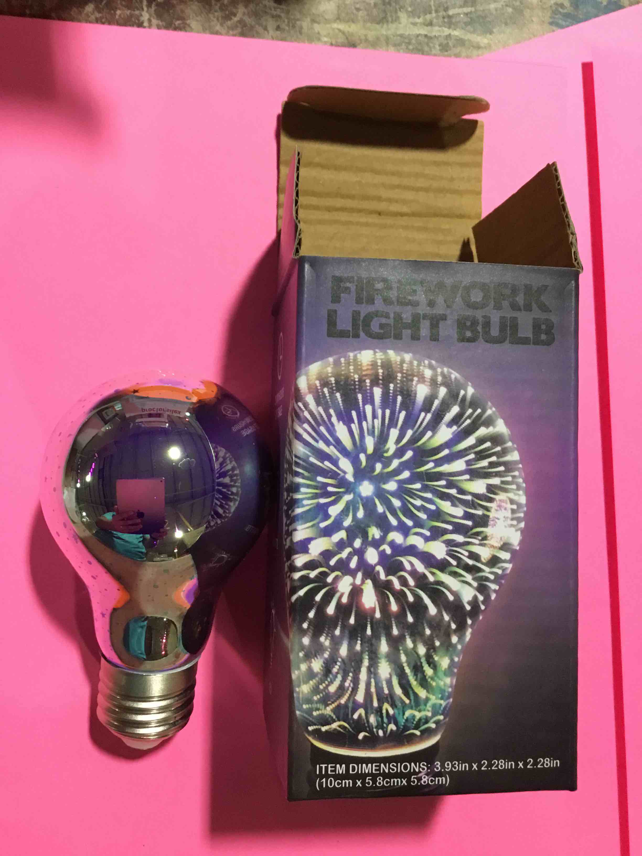 3d firework led light bulb, e27 4w vintage edison silver glass filament bulb 3d effect warm white led starry decorative light bulb lamp home night decor,ac85-240v (a60)