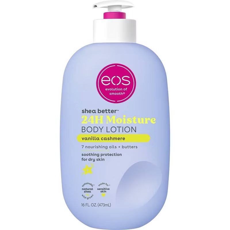 eos Shea Better Body Lotion for Dry Skin  Vanilla Cashmere  16 fl oz Best By 02/09/2025