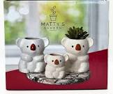 Matty's Garden White Koala Ceramic Succulent Plant Pot Planters - 2.5 Inch Small Cactus Pot
