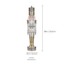 48 Inch Tall Gold and Silver Christmas Nutcracker