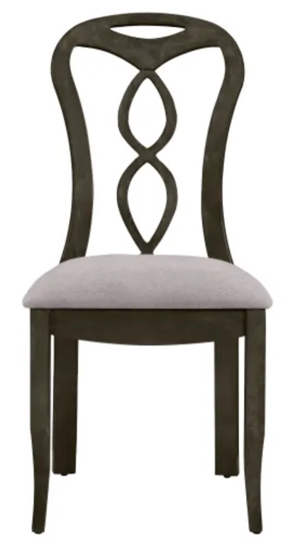 Retro 8-Piece Trestle Upholstered Dining Chairs, Kitchen, Gray