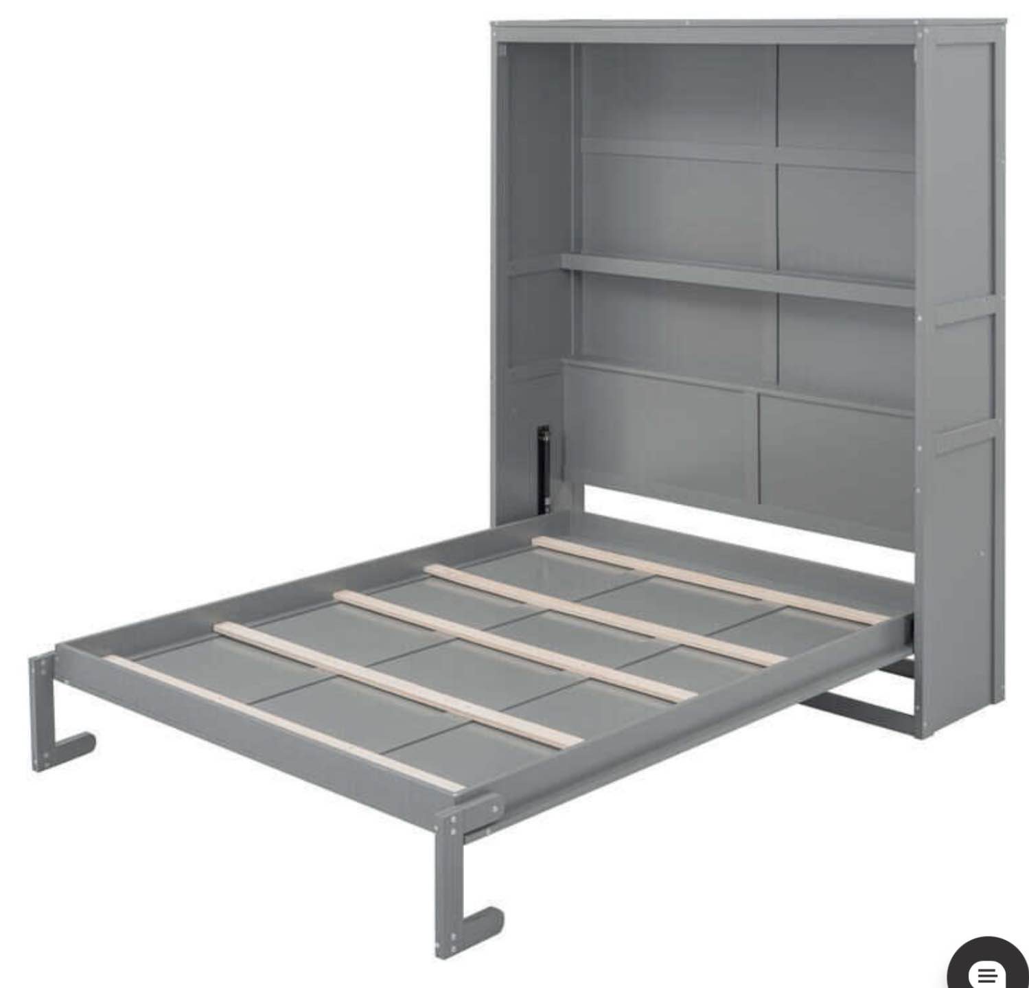 Whisen Modern Design Queen Size Murphy Bed, Folded into a Cabinet with Shelves ( Read Description) 