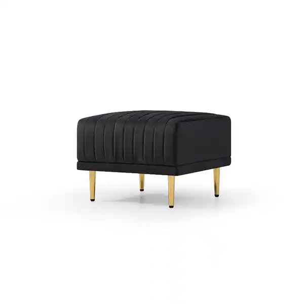 luxurious velvet tufted ottoman for living room, adds elegance and comfort to your space. black