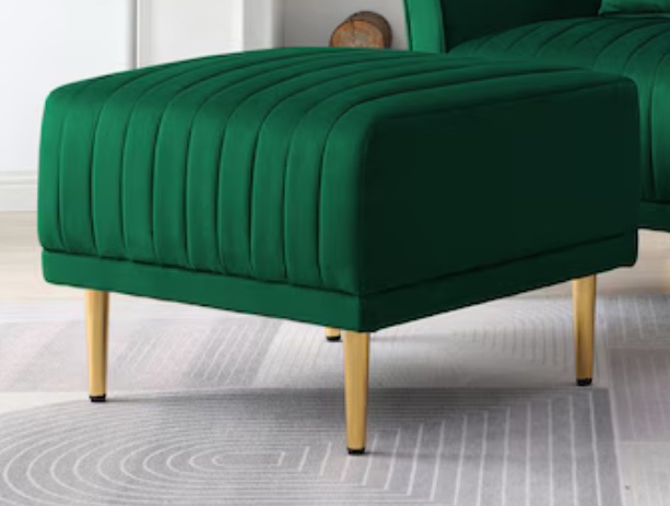 JASMODER 31.50-Inches Modern Green Velvet Sofa