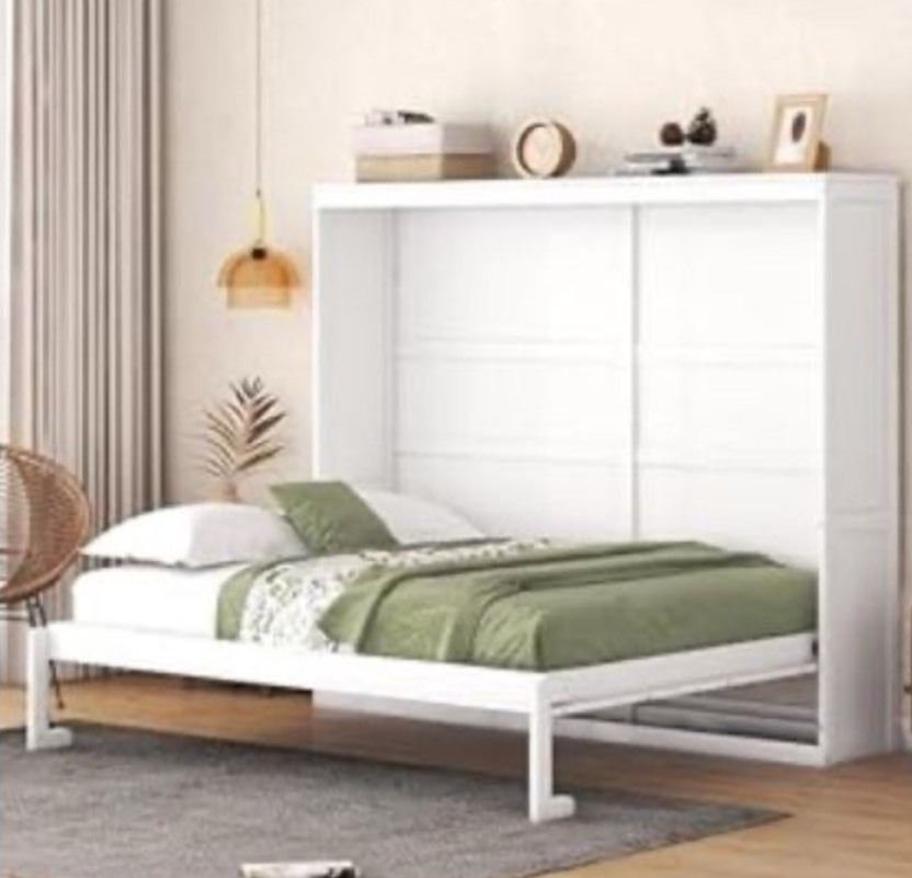 Queen Murphy Bed- White 