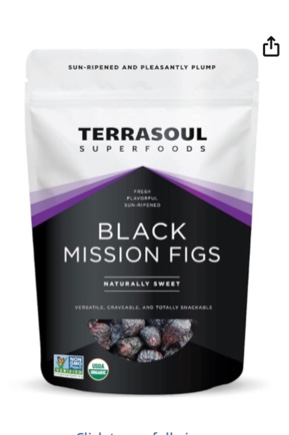 Terrasoul Superfoods Organic Black Mission Figs, 1 Lb - Fresh | Sun-Ripened | No-Sugar Added