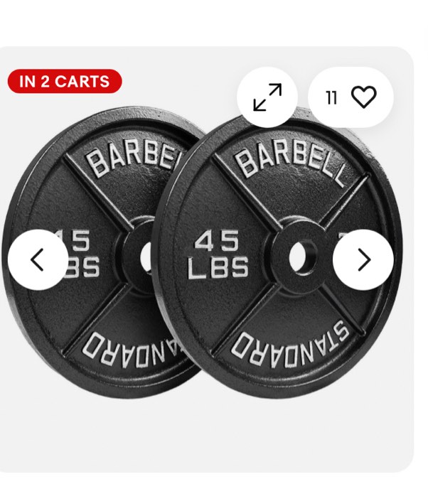 Steel Olympic Plates 45LB Pair - Premium Coated 2x 45lbs. Weights for 2in Bars