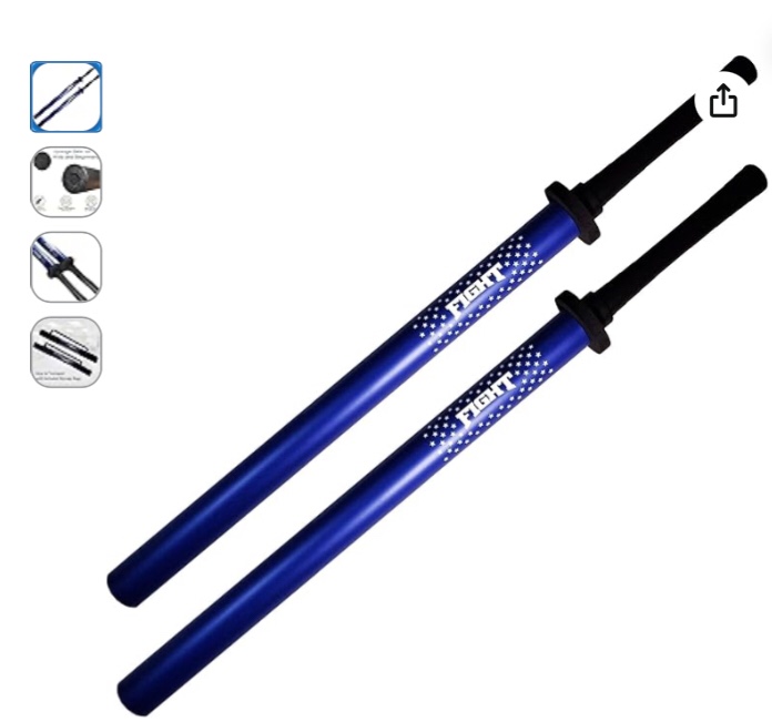 foam sparring sword training 27 inch overall set of 2 blue