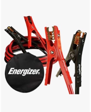 energizer jumper cables for car battery, heavy duty automotive booster cables for jump starting dead or weak batteries with carrying bag included (16-feet (6-gauge)