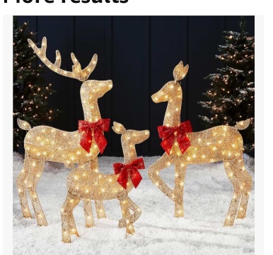 Best Choice Products 4ft 3-Piece 2D Lighted Christmas Deer Family Set, Large Outdoor Yard Reindeer Holiday Decoration with 175 LED Lights, Stakes, Zip Ties - Gold