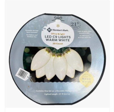 MEMBERS MARK 50 led c9 lights warm white 