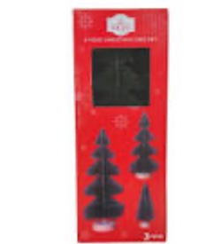 (pack of 2) holiday time 3 pieces Christmas tree set