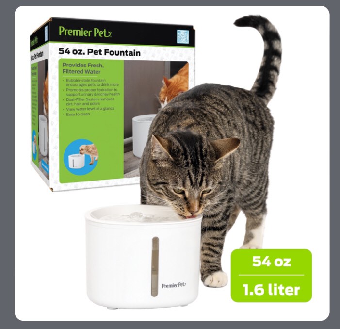 premier pet 54oz pet fountain 