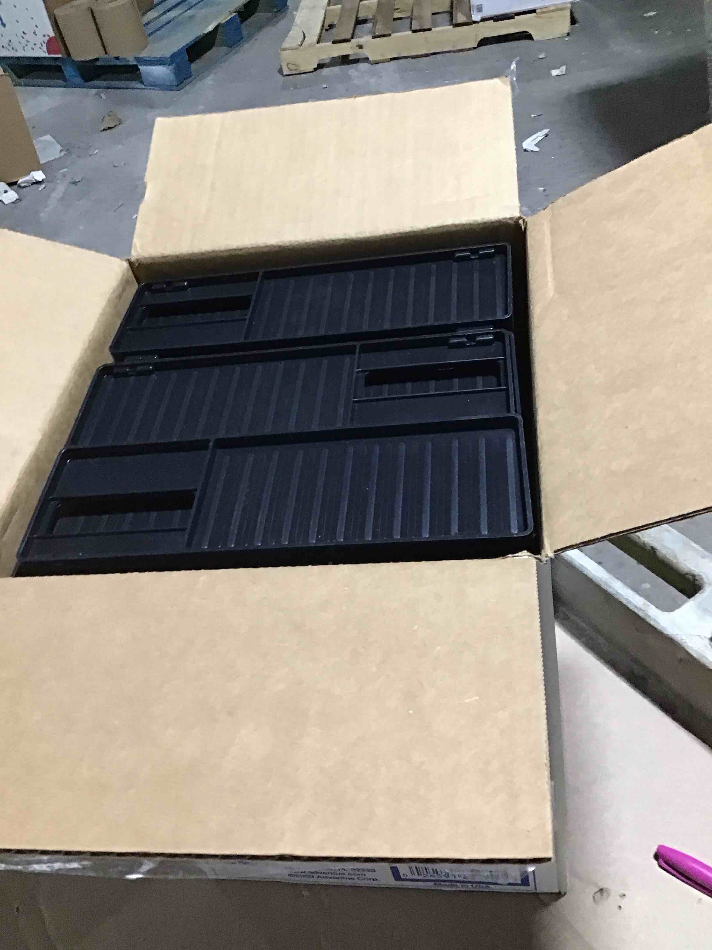 Condition photo showing As Is for Innovative Storage Designs Stackable Letter Trays, Black, Pack Of 6