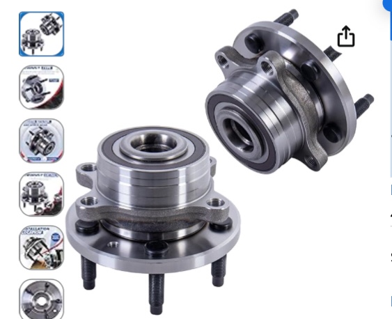 2pcs 512460 front/rear wheel hub bearing assembly 5 lugs non-abs compatible for 2011-2018 ford explorer/ 2013-2018 ford police interceptor utility