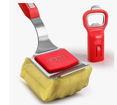 grill rescue bbq replaceable cleaning head, bristle free - durable and unique scraper tools for cast