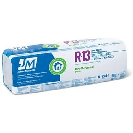 Johns manville R13 insulation 3.5” thick x 15” wide x 93” long 106.56 sq ft batt - bid per batt 