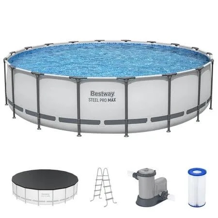 (Box 1 of 2) Bestway Steel Pro MAX 18'x48" Round Above Ground Swimming Pool Set